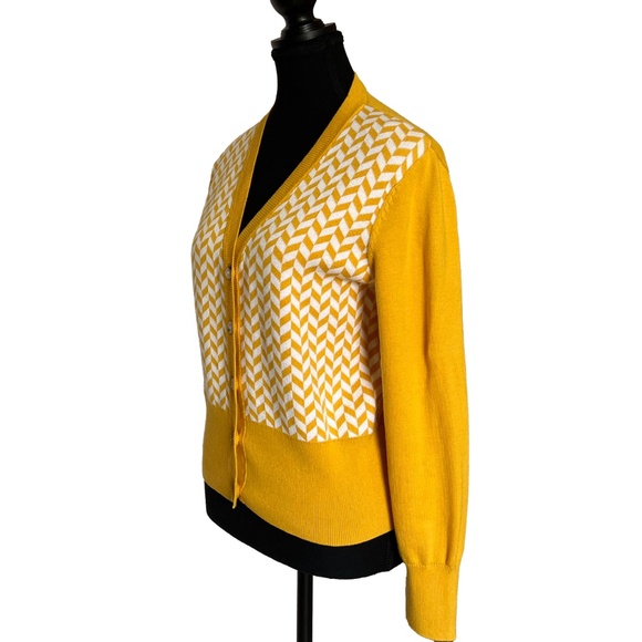 Cotton Blend Chevron Cardigan - Picture 2 of 12